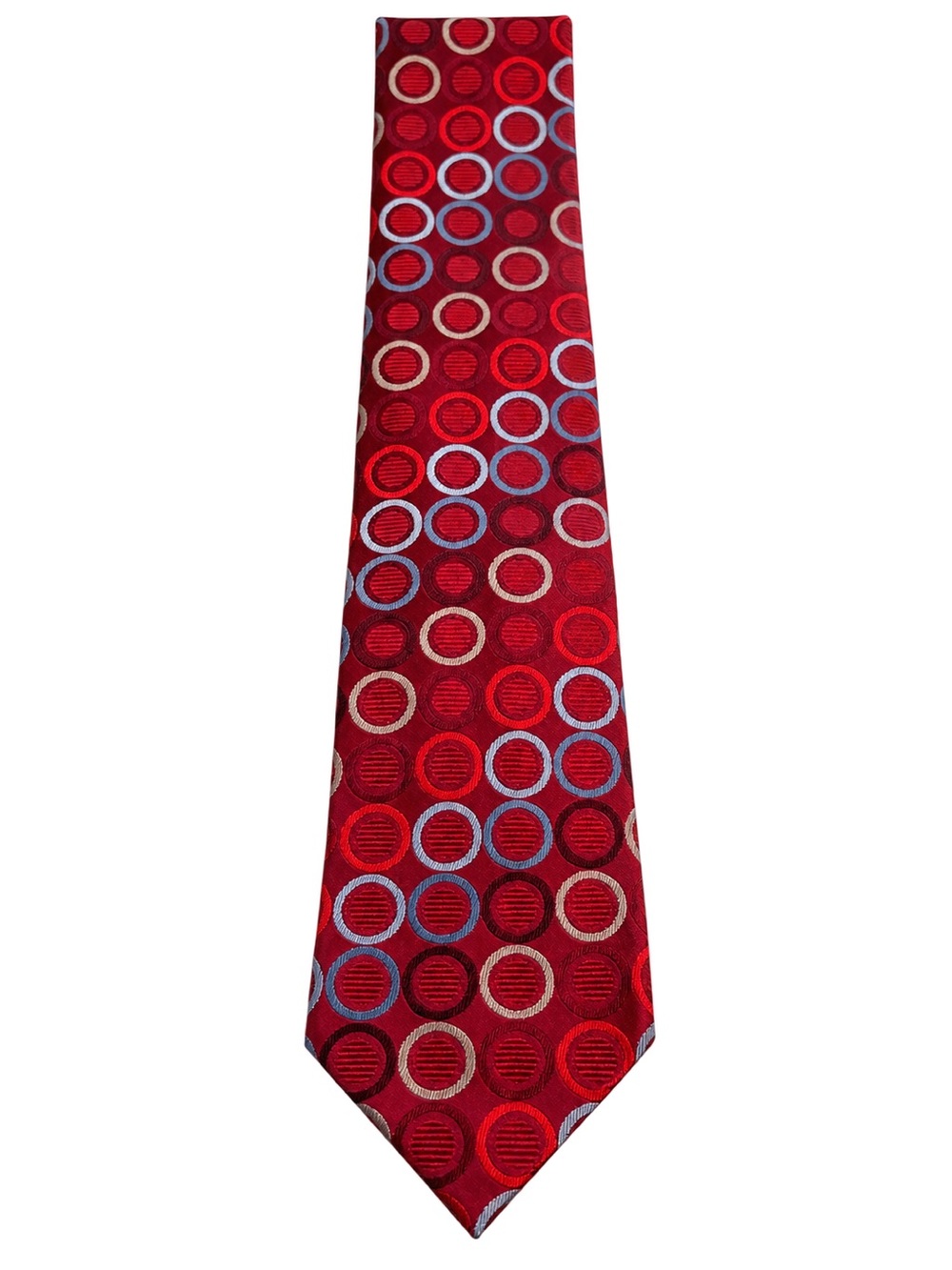 Red Circle-Pattern Men's Tie